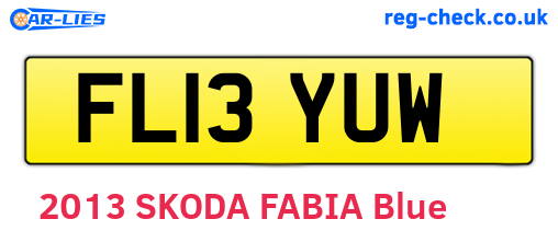 FL13YUW are the vehicle registration plates.