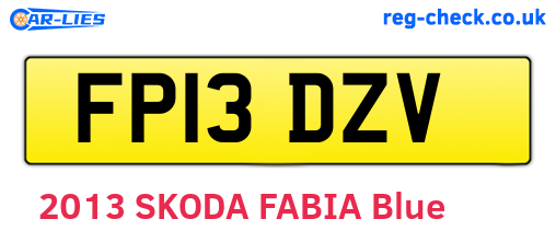 FP13DZV are the vehicle registration plates.
