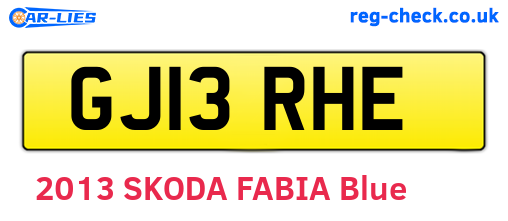 GJ13RHE are the vehicle registration plates.
