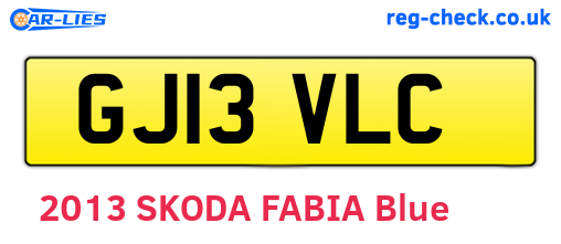 GJ13VLC are the vehicle registration plates.