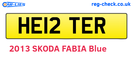 HE12TER are the vehicle registration plates.