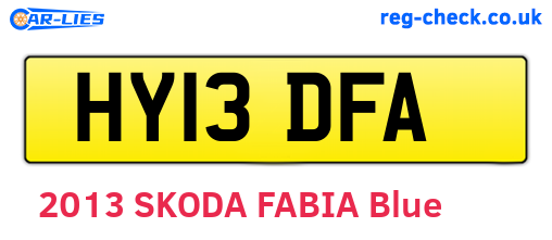 HY13DFA are the vehicle registration plates.