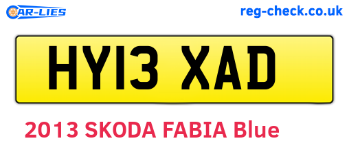 HY13XAD are the vehicle registration plates.