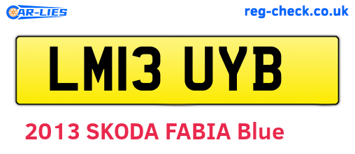 LM13UYB are the vehicle registration plates.