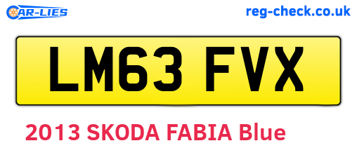 LM63FVX are the vehicle registration plates.