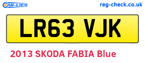 LR63VJK are the vehicle registration plates.