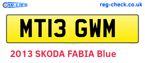 MT13GWM are the vehicle registration plates.