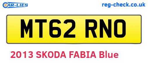 MT62RNO are the vehicle registration plates.