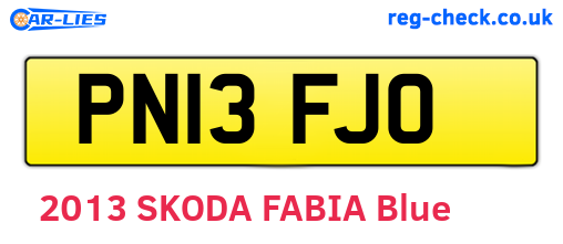 PN13FJO are the vehicle registration plates.