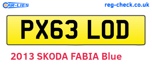 PX63LOD are the vehicle registration plates.