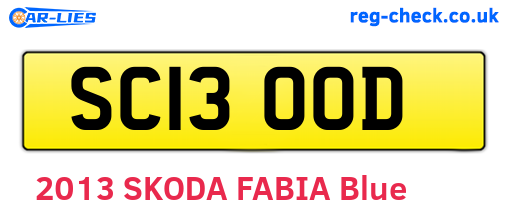 SC13OOD are the vehicle registration plates.