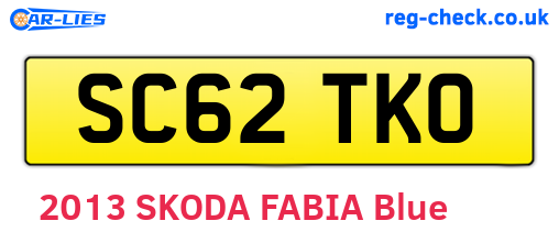 SC62TKO are the vehicle registration plates.