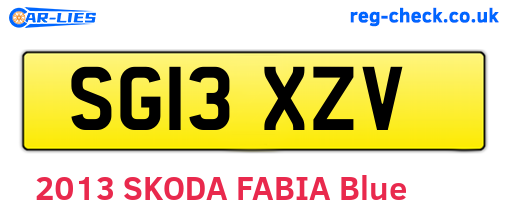SG13XZV are the vehicle registration plates.