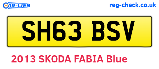 SH63BSV are the vehicle registration plates.