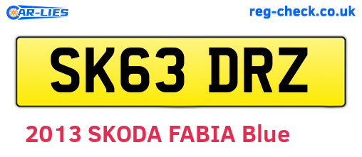 SK63DRZ are the vehicle registration plates.