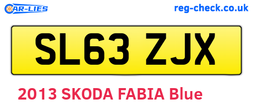 SL63ZJX are the vehicle registration plates.
