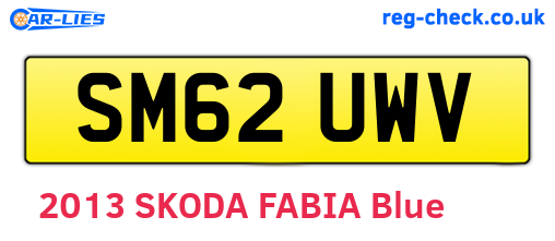 SM62UWV are the vehicle registration plates.