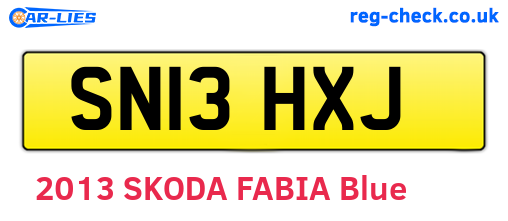 SN13HXJ are the vehicle registration plates.