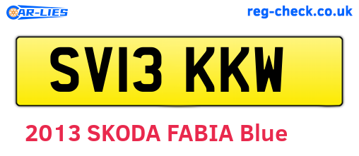 SV13KKW are the vehicle registration plates.