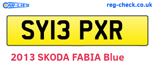 SY13PXR are the vehicle registration plates.