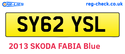 SY62YSL are the vehicle registration plates.