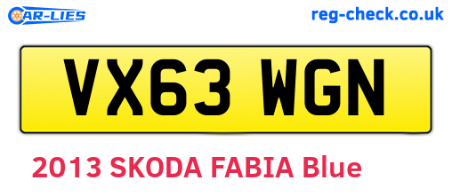 VX63WGN are the vehicle registration plates.