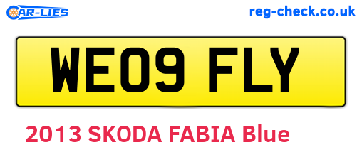 WE09FLY are the vehicle registration plates.