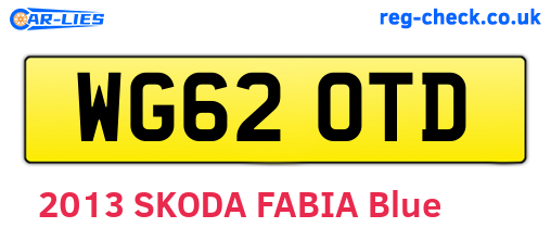 WG62OTD are the vehicle registration plates.