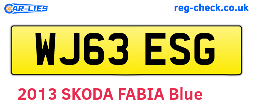 WJ63ESG are the vehicle registration plates.