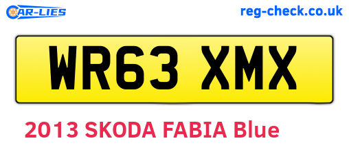 WR63XMX are the vehicle registration plates.
