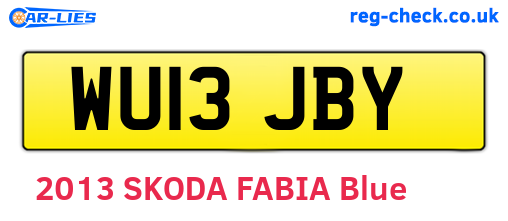 WU13JBY are the vehicle registration plates.
