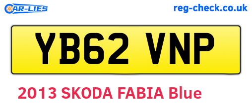 YB62VNP are the vehicle registration plates.