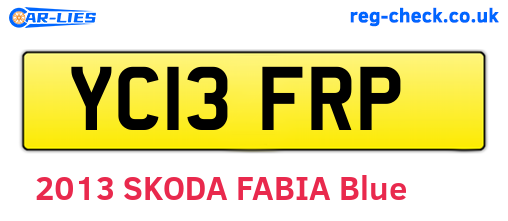YC13FRP are the vehicle registration plates.