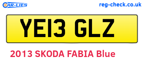 YE13GLZ are the vehicle registration plates.