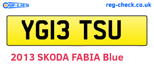 YG13TSU are the vehicle registration plates.