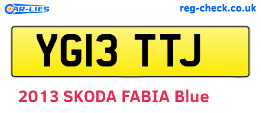 YG13TTJ are the vehicle registration plates.