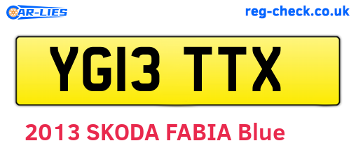 YG13TTX are the vehicle registration plates.