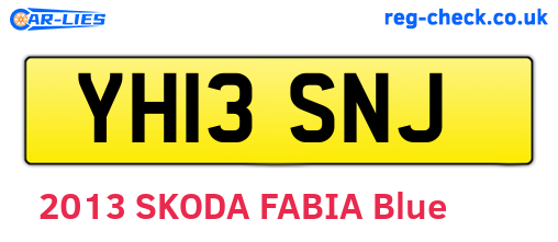 YH13SNJ are the vehicle registration plates.