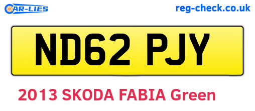 ND62PJY are the vehicle registration plates.