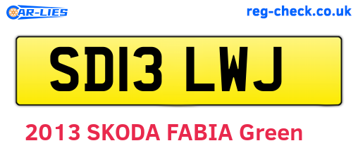 SD13LWJ are the vehicle registration plates.