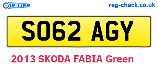 SO62AGY are the vehicle registration plates.