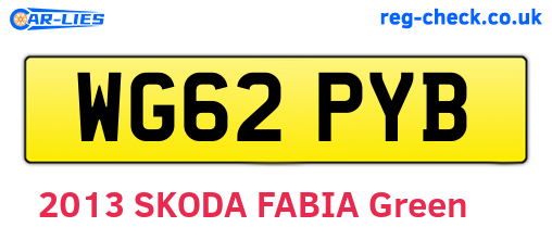 WG62PYB are the vehicle registration plates.