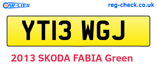 YT13WGJ are the vehicle registration plates.