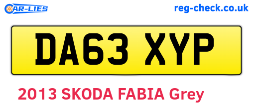 DA63XYP are the vehicle registration plates.