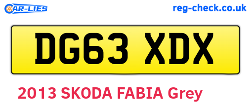 DG63XDX are the vehicle registration plates.