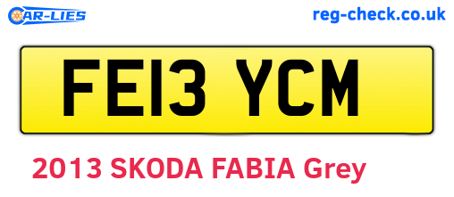FE13YCM are the vehicle registration plates.