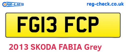 FG13FCP are the vehicle registration plates.