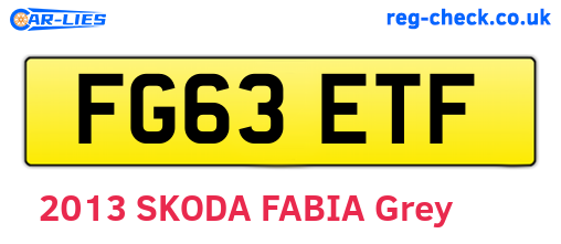 FG63ETF are the vehicle registration plates.