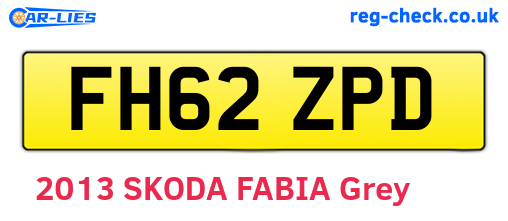 FH62ZPD are the vehicle registration plates.