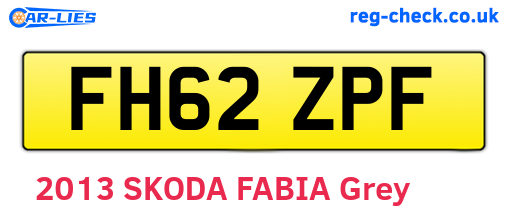 FH62ZPF are the vehicle registration plates.